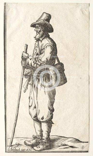 Beggar in Profile Toward Left. Creator: Ludolph Büsinck (German, 1590-1669).