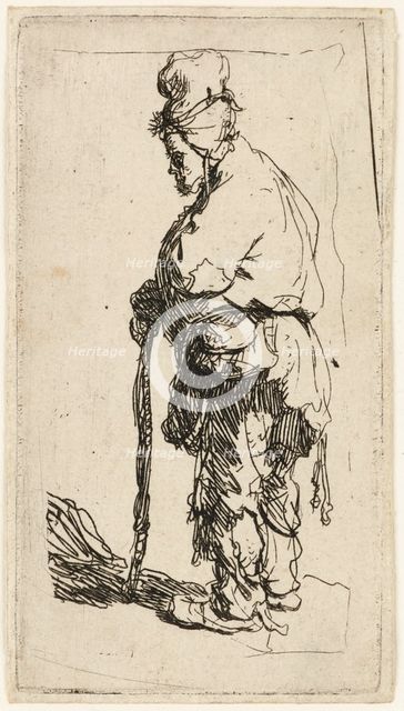 Beggar leaning on a stick, c.1630. Creator: Rembrandt Harmensz van Rijn.
