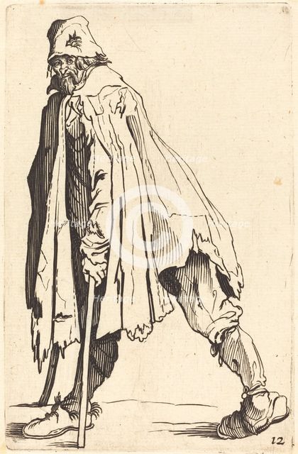Beggar with Crutches and Cap. Creator: Unknown.