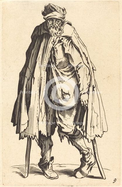 Beggar with Crutches and Sack. Creator: Unknown.