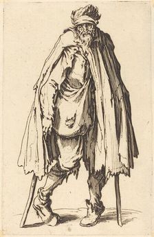 Beggar with Crutches and Sack, c. 1622. Creator: Jacques Callot