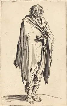 Beggar with Bare Head and Feet, c. 1622. Creator: Jacques Callot