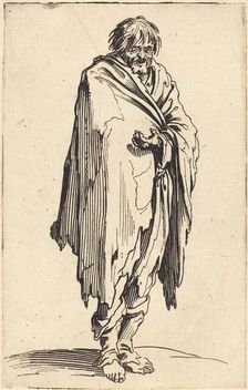 Beggar with Bare Head and Feet, c. 1622. Creator: Jacques Callot