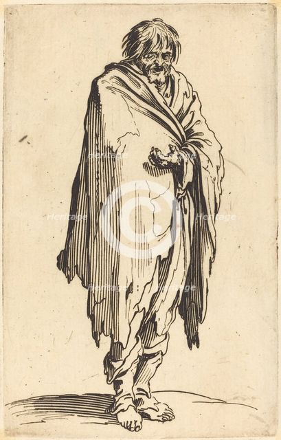Beggar with Bare Head and Feet, c. 1622. Creator: Jacques Callot.