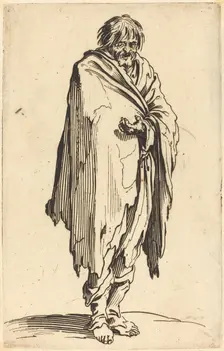 Beggar with Bare Head and Feet, c. 1622. Creator: Jacques Callot