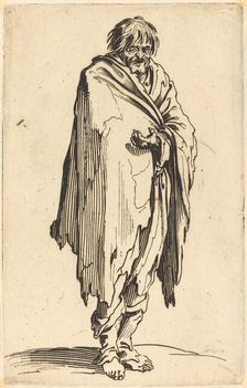 Beggar with Bare Head and Feet, c. 1622. Creator: Jacques Callot