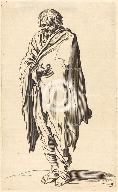 Beggar with Bare Head and Feet. Creator: Unknown.