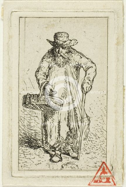 Beggar with Basket, 1844. Creator: Charles Emile Jacque.