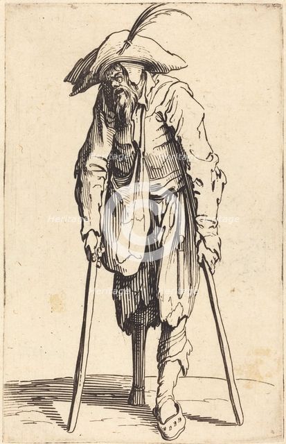 Beggar with Wooden Leg, c. 1622. Creator: Jacques Callot.