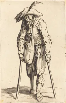 Beggar with Wooden Leg, c. 1622. Creator: Jacques Callot