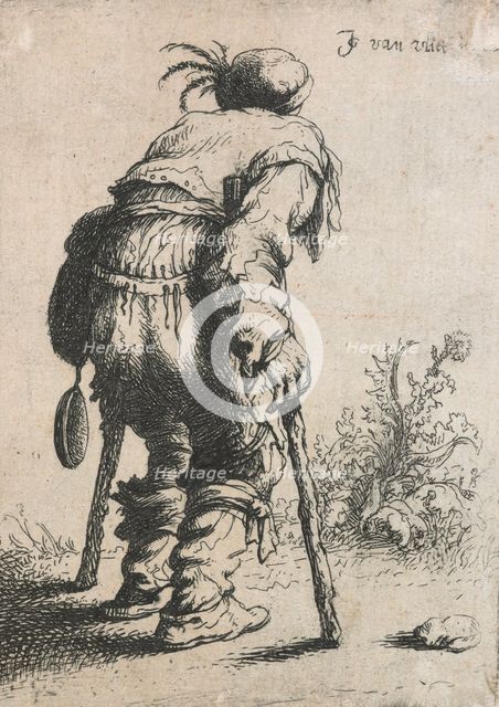 Beggar with two crutches, 1632. Creator: Jan Georg van Vliet.