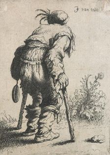 Beggar with two crutches, 1632. Creator: Jan Georg van Vliet