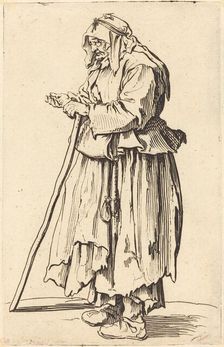 Beggar Woman Receiving Charity, c. 1622. Creator: Jacques Callot