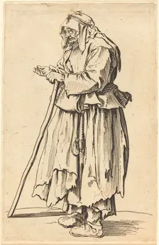 Beggar Woman Receiving Charity, c. 1622. Creator: Jacques Callot
