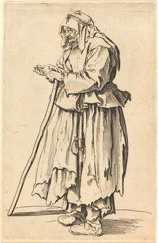Beggar Woman Receiving Charity, c. 1622. Creator: Jacques Callot