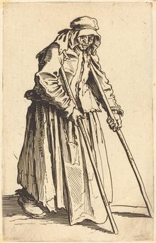 Beggar Woman with Crutches, c. 1622. Creator: Jacques Callot