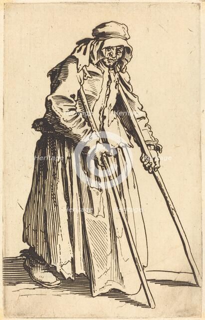 Beggar Woman with Crutches, c. 1622. Creator: Jacques Callot.