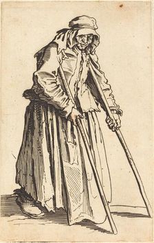 Beggar Woman with Crutches, c. 1622. Creator: Jacques Callot