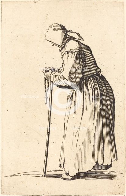 Beggar Woman with Rosary, c. 1622. Creator: Jacques Callot.