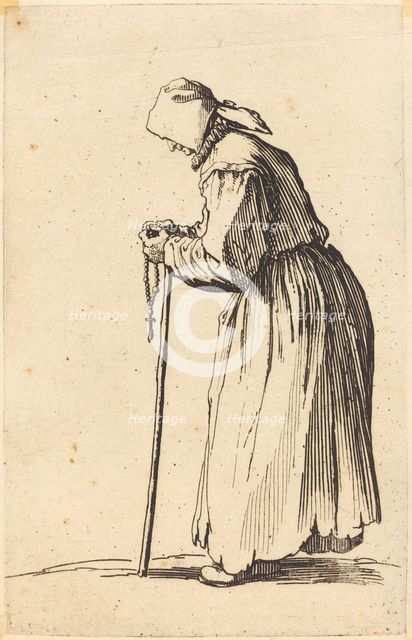 Beggar Woman with Rosary, c. 1622. Creator: Jacques Callot.