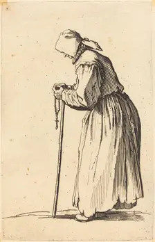 Beggar Woman with Rosary, c. 1622. Creator: Jacques Callot