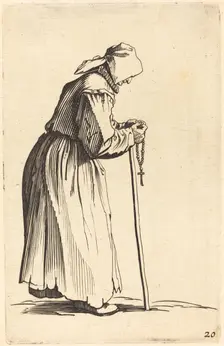 Beggar Woman with Rosary. Creator: Unknown