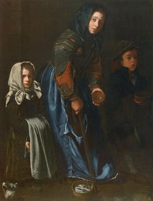 Beggar woman with two children, Last quarter of the 17th century. Creator: Master of Blue Jeans (active around 1675-1700)