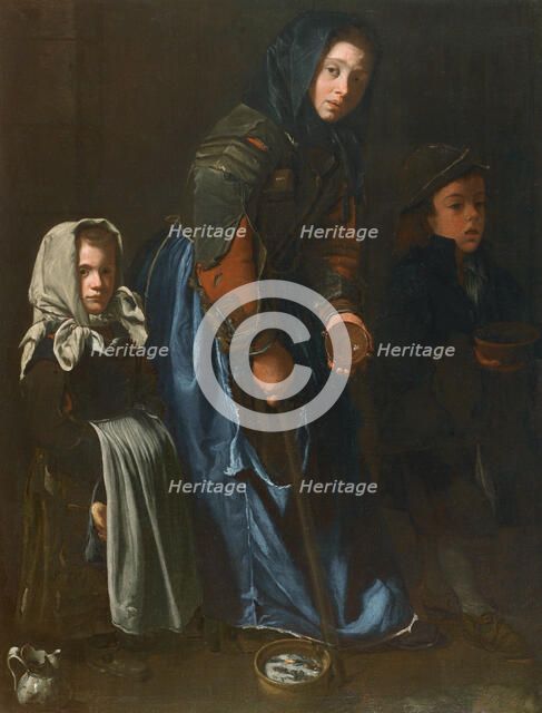 Beggar woman with two children, Last quarter of the 17th century. Creator: Master of Blue Jeans (active around 1675-1700).