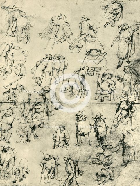 Beggars, 15th-16th century, (1943).  Creators: Hieronymus Bosch, Pieter Bruegel the Elder.