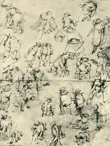 Beggars, 15th-16th century, (1943). Creators: Hieronymus Bosch, Pieter Bruegel the Elder