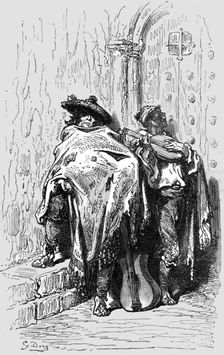 Beggars at a Church Door in Andalusia; An Autumn Tour in Andalusia 1875. Creator: Gustave Doré
