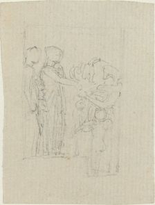 Beggars at a Door (Study for the Yarborough Monument), c. 1803/1806. Creator: John Flaxman