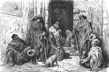 'Beggars in Cathedral of Barcelona; Notes on Spain 1875. Creator: Unknown
