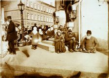 Beggars in front of the Valaam Monastery, Moscow, Russia, 1907