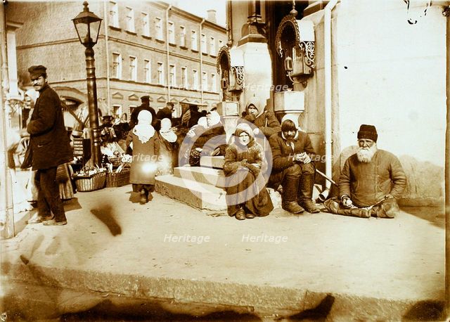 Beggars in front of the Valaam Monastery, Moscow, Russia, 1907. Artist: Unknown