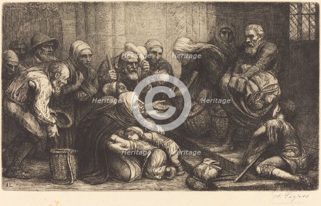 Beggars of Brussels (Les mendiants de Bruges). Creator: Alphonse Legros.