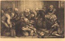 Beggars of Brussels (Les mendiants de Bruges). Creator: Alphonse Legros
