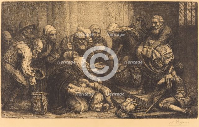 Beggars of Brussels (Les mendiants de Bruges). Creator: Alphonse Legros.