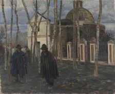 Beggars outside S. Giuliano, near Pompeii. 1904-05, 1904-1905. Creator: Peter Hansen