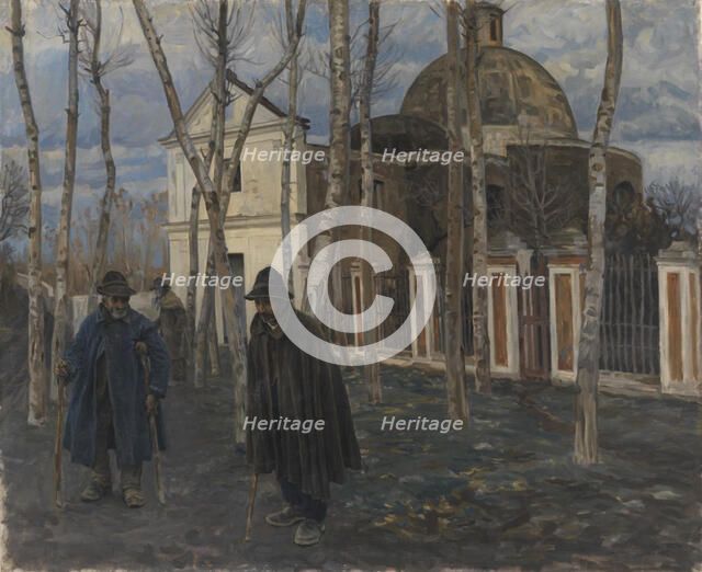 Beggars outside S. Giuliano, near Pompeii. 1904-05, 1904-1905. Creator: Peter Hansen.