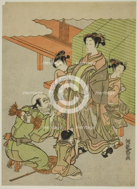 Begging for Alms, c. 1771. Creator: Isoda Koryusai.