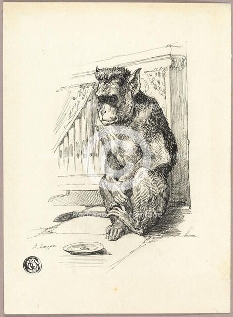 Begging Monkey, n.d. Creator: Auguste-Andre Lancon.