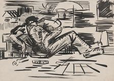 Begging musician, around 1940. Creator: Arnold Peter Weisz-Kubincan