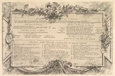 Beginning "Iscrizione nei lati del Ponte di Rimino" ("Inscription on the side of the R..., ca. 1748. Creator: Giovanni Battista Piranesi