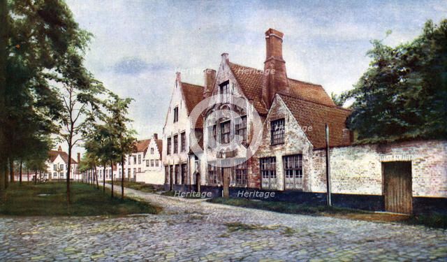 Beguinage of the Vineyard, Bruges, Belgium, c1924.Artist: WH Smith