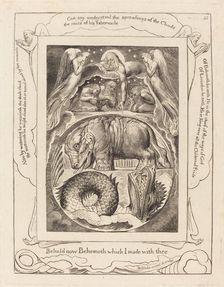 Behemoth and Leviathan, 1825. Creator: William Blake