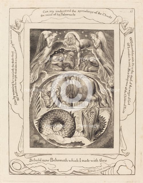 Behemoth and Leviathan, 1825. Creator: William Blake.