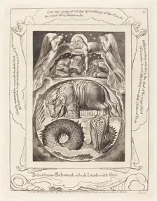 Behemoth and Leviathan, 1825. Creator: William Blake