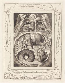 Behemoth and Leviathan, 1825. Creator: William Blake