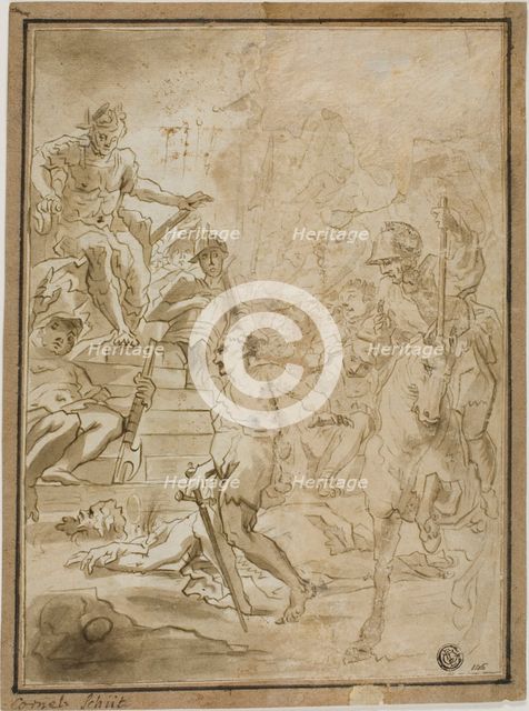 Beheading of Male Saint in Presence of Roman Ruler, n.d. Creator: Cornelis Schut I.